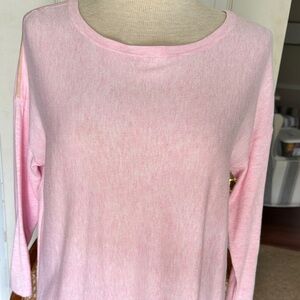 Lilly Pulitzer light Pink Knit Top with tan trim at bottom